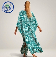 Robe longue de plage imprimée ample, cache-maillot de bain, caftan, maillot de bain pour femme, logo personnalisé, faible MOQ