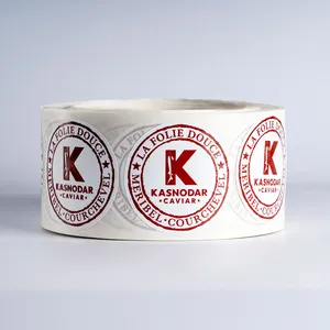 Etiquettes vinil berperekat Bopp disesuaikan UV cetak Logo tahan air Foil emas makanan dapat Jar bulat Label stiker