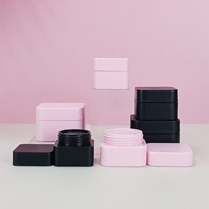 Wholesale Customization 5g 10g 20g 30g 50g Colored pink Square Double Wall <b>Jar</b> PP <b>Plastic</b> Body Butter Cosmetic Face Cream <b>Jars</b> - Product Image 3