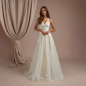 TEENYEE Sexy con paillettes e lustrini con scollo all'americana abiti da <span class=keywords><strong>sposa</strong></span> da <span class=keywords><strong>sposa</strong></span> con scollo a V abiti da sera per <span class=keywords><strong>sposa</strong></span> - Product Image 4