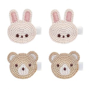 Doux enfants ours lapin bec de canard épingle à cheveux nourrissons pince à cheveux fœtal fille laine tricoté pince pour fête 5cm acétate matériel - Product Image 5