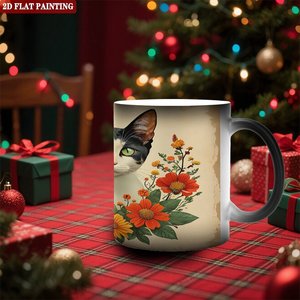 Frosted Black 11oz <b>Ceramic</b> <b>Mug</b> Heat Color Changing Drinking Cup School Graduation Souvenir Gift - Product Image 2