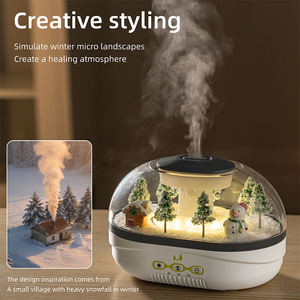 2026 New Rain Water Diffuser 400Ml Snow Scene <b>Micro</b> Landscape Raindrop Humidifier Aroma Diffuser With Night <b>Light</b> Home Use - Product Image 3