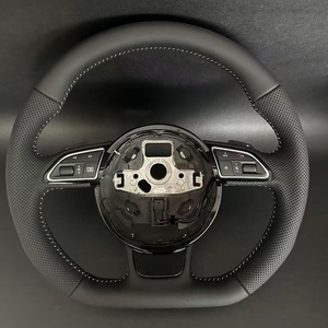 Volant en cuir semi-perforé de style <span class=keywords><strong>SLine</strong></span> personnalisé pour <span class=keywords><strong>Audi</strong></span> <span class=keywords><strong>A1</strong></span> A3 A4 A5 A6 A7 C6 C7 C8 B7 B8 B9 8P 8V RS3 RS4 RS6 RS7 Q5 - Product Image 6