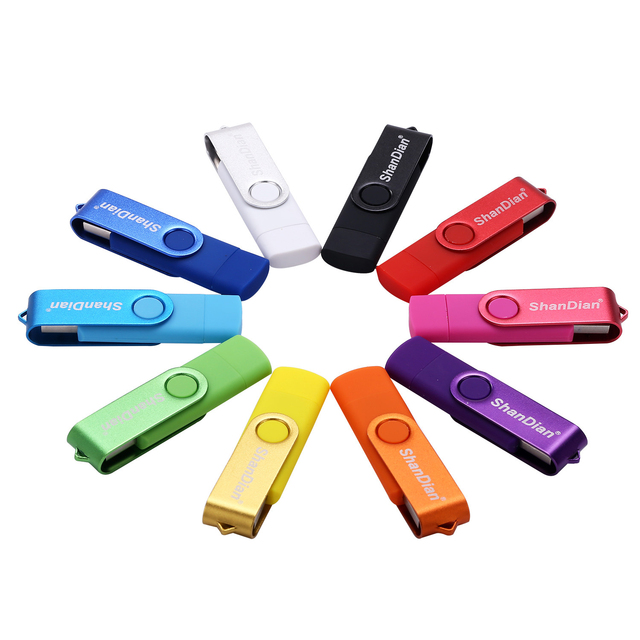 Swivel Usb Flash Drive Bulk Free Memory Pen Drive 2 in 1 Memoria Otg 32gb 64gb 128 Gb Usb3.0 Stick Pendrive