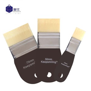 Keep Smiling Pinceaux à peinture pour artiste, manche en bois, forme plate, 25mm 50mm 75mm, pour peinture artistique - Product Image 1