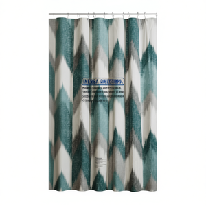 Rideau de douche imprimé en coton 72x72 pouces au design bohème moderne pour la salle de bain - Product Image 1