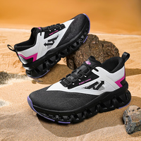 Zapatillas Deportivas para Hombre - Color Verde Esmeralda con Bloques de Color, Parte Superior de Malla, Suela con Amortiguación Gruesa, Zapatillas Atléticas