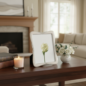 Elegante Cornice Portafoto con Perle 130x180 mm, Cornice Decorativa in Metallo per Casa o Regalo - Product Image 3