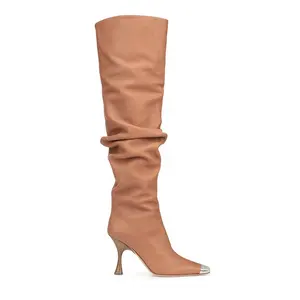 Women Shoes New Arrivals 2020 Pu Leather Boots Square Toe Wrinkle Style Over The Knee Thigh High Boots Women Winter Boots