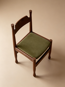 Silla de Comedor Moderna de Mediados de Siglo, de Madera de Nogal, Tapizada en Terciopelo Verde, para Cocina y Sala de Estar - Product Image 5