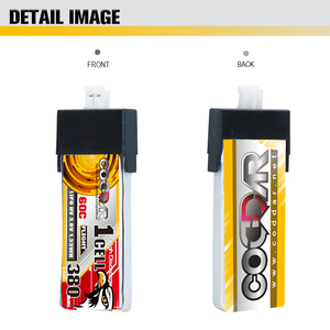 CODDAR <span class=keywords><strong>batteria</strong></span> LiPo 1S 380MAH 3.8V 60C PH2.0 testa di plastica FPV Drone elicottero RC Racing confezioni <span class=keywords><strong>quad</strong></span> quadricottero - Product Image 6