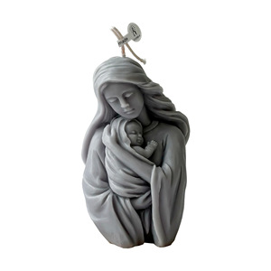 Figura Artística de la Virgen María Hecha a Mano con Cera de Soja, Vela de Oración Religiosa Devocional, Moderna, Natural, para Altar de Iglesia, Bautizo - Product Image 5