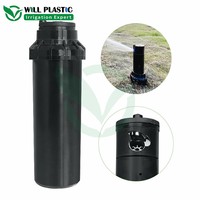 Système d'irrigation par aspersion prix d'usine arroseur automatique de levage d'eau en plastique noir
