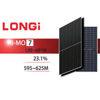 Modul Surya Bifasial Half Cell Longi Hi MO 7 LR8-66HGD 625W Kaca Ganda untuk Rumah dan Komersial