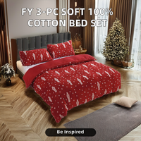 FY Ensemble de draps de lit moderne trois pièces 100% polyester doux et confortable motif solide pour un usage domestique