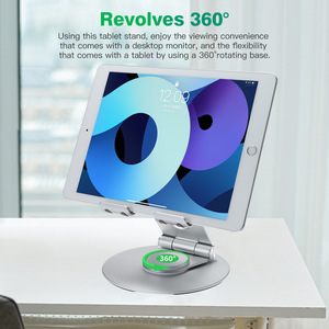 Aluminum Alloy <b>Tablet</b> PC <b>Stand</b> Adjustable 360 Degree Desktop Rotating Holder for Phone and <b>Tablet</b> - Product Image 4