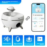 Fontaine à eau intelligente pour animaux de compagnie avec contrôle par application mobile et surveillance de la santé, conception rechargeable et détachable, 1 kg pour chiens et chats