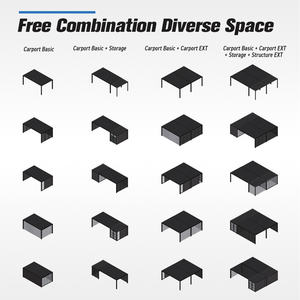 Facile assemblato moderno Carport all'aperto Gazebo in alluminio <span class=keywords><strong>tetto</strong></span> <span class=keywords><strong>fisso</strong></span> <span class=keywords><strong>Pergola</strong></span> bioclimatico per parcheggio auto - Product Image 4