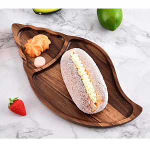 Acacia Wood <b>Serving</b> <b>Trays</b> Snail Shape Small And <b>Large</b> Food Photography Props For Dessert Display - Product Image 2