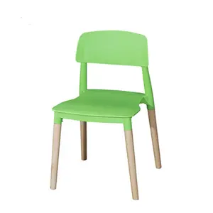 Современные обеденные стулья, набор из 4 стульев в скандинавском стиле, серые пластиковые деревянные стулья из полипропилена для столовой