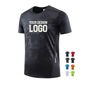 New Process Blend Fabric Breathable Custom T Shirt Design Men's Fashion Clothing Fitness Running Dry Polyester Gym Shirt