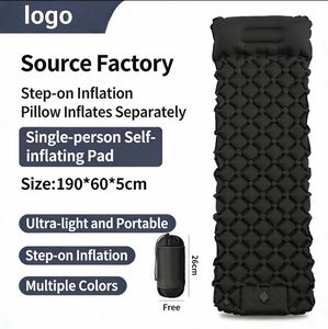 Matelas <span class=keywords><strong>de</strong></span> camping gonflable imperméable avec <span class=keywords><strong>pompe</strong></span> à pied portable et connectable pour pique-nique - Product Image 1