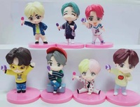 XRH Anime Figure Bangtan Garçon Groupes Poupée Modèle Mignon Étoile Idol Mini Chiffres De Noël Cadeau D'anniversaire Jouets Pour Enfants