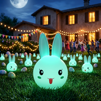 Décoration lumineuse LED en forme de lapin pour Halloween, Noël, Pâques, aménagement de pelouse, multicolore, télécommande