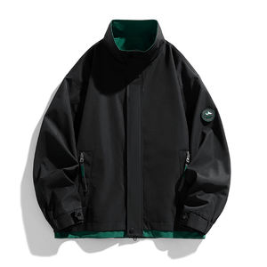 Chaqueta con logotipo personalizado, chaqueta impermeable para amantes del aire libre, traje de senderismo tres en uno desmontable para adolescentes a la moda. - Product Image 1