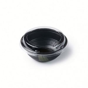 Conteneur alimentaire jetable transparent avec couvercle, personnalisable avec logo, pour salades, en plastique - Product Image 3