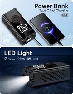 Máy bơm hơi không dây mini cầm tay, bơm lốp xe điện tử kỹ thuật số, giá xuất xưởng, bơm hơi mạnh mẽ - Product Image 5