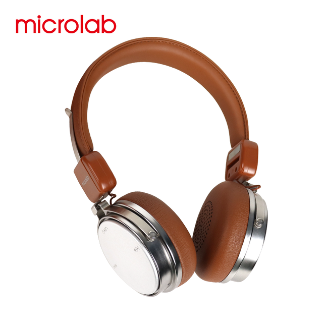 Microlab T3 PLUS Wireless Headphones Dual Device Connection for 6.0 3.5mm AUX Input Sports Travel Metal AAC JL Chipset
