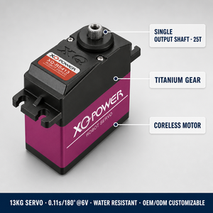 Servo <span class=keywords><strong>RC</strong></span> XQ-POWER XQ-RS413 13KG con Eje de Salida Único, Engranaje de Titanio 25T, Resistente al Agua, <span class=keywords><strong>6V</strong></span>, Venta al por Mayor de Fábrica - Product Image 3