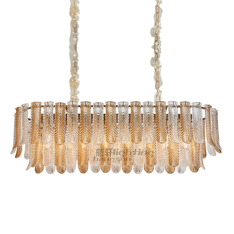 Modern Luxury Nordic 2022 new hot sale glass leaves LED Pendant Lamp dining lamp