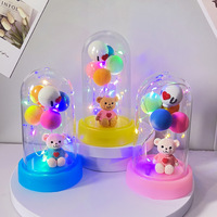 Cadeau pour la Journée des Enfants, ours en ballon macaron avec lumière LED, ornements pour l'anniversaire des petites amies