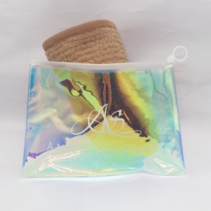 Pochette cosmétique holographique, sac en plastique à fermeture éclair pour bijoux, sac d'emballage holographique pour cils - Product Image 3