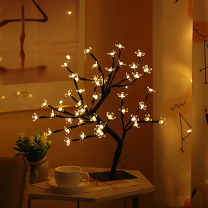 Cherry Blossom <b>Tree</b> Lamp Led Indoor Ornament Bedside Home Decoration Night <b>Light</b> Creative Landscape Luminous <b>Tree</b> - Product Image 2