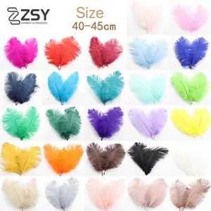 ZSY 40-45 cm Factory Supplier Cheap Large White Ostrich Colors Artificial Ostrich Feathers For Sale