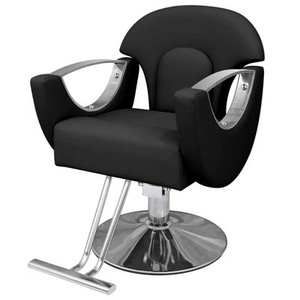 Sillón de Peluquería Moderno y Elegante con Reposabrazos de Metal Dorado, Silla de Estilista de Lujo en Cuero PU Crema para Salón de Belleza - Product Image 6