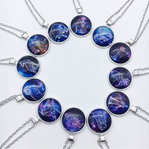 XM-10 Cabochon Halsketten Glow In The Dark Sternzeichen Glühende Halskette - Product Image 1