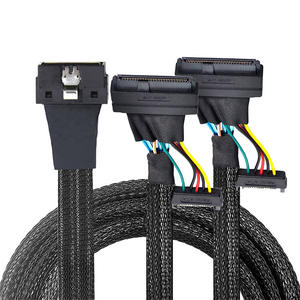 Кабель-жгут LP Low-Profile SFF-8654 с медной жилой и ПВХ-оболочкой, высокоскоростной, 8I 74P, 2x SFF-8639 U.2 + 15P, модель LY7355 - Product Image 2