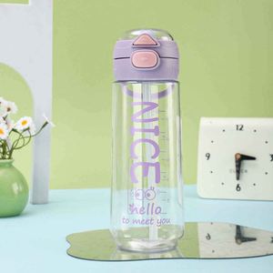Stylish Student With <b>Straw</b> Large Capacity Adult Water Bottle High-Quality Portable Thermally Insulated <b>Plastic</b> Cup Drinkware - Product Image 3