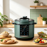 Cuisinière à pression électrique avec verrouillage de sécurité, multifonction, cuve intérieure antiadhésive, libération automatique de la pression