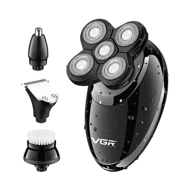 Vgr V-302 4 In 1 Mens Grooming Kit Nose Trimmer Waterproof Professional Rechargeable Electric Head Shavers For Men