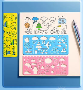 创意绘画多功能拼图人体示踪几何标尺学生绘画工具绘画标尺学习艺术工具 - Product Image 6