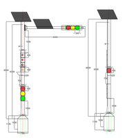 Feu de signalisation LED à vision complète de 200 mm et 300 mm avec lentilles rouge, verte et jaune à commande automatique de 8 pouces, compte à rebours et flèche verte
