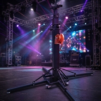 Soporte de Elevación Plegable Portátil de Hierro para Exteriores con Manivela, 6M, con Tirantes de Truss Verticales, para Altavoces Line Array, Capacidad de Carga de 1000kg, Modular