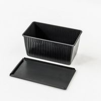 Ensemble de moules à pain et à gâteaux rectangulaires en métal, écologiques, résistants à la chaleur, compatibles four et micro-ondes, avec couvercles, en stock, 450g