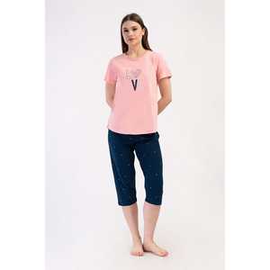 Camiseta cómoda de manga corta con cuello redondo y corte capri para mujer, talla XXL - Product Image 3